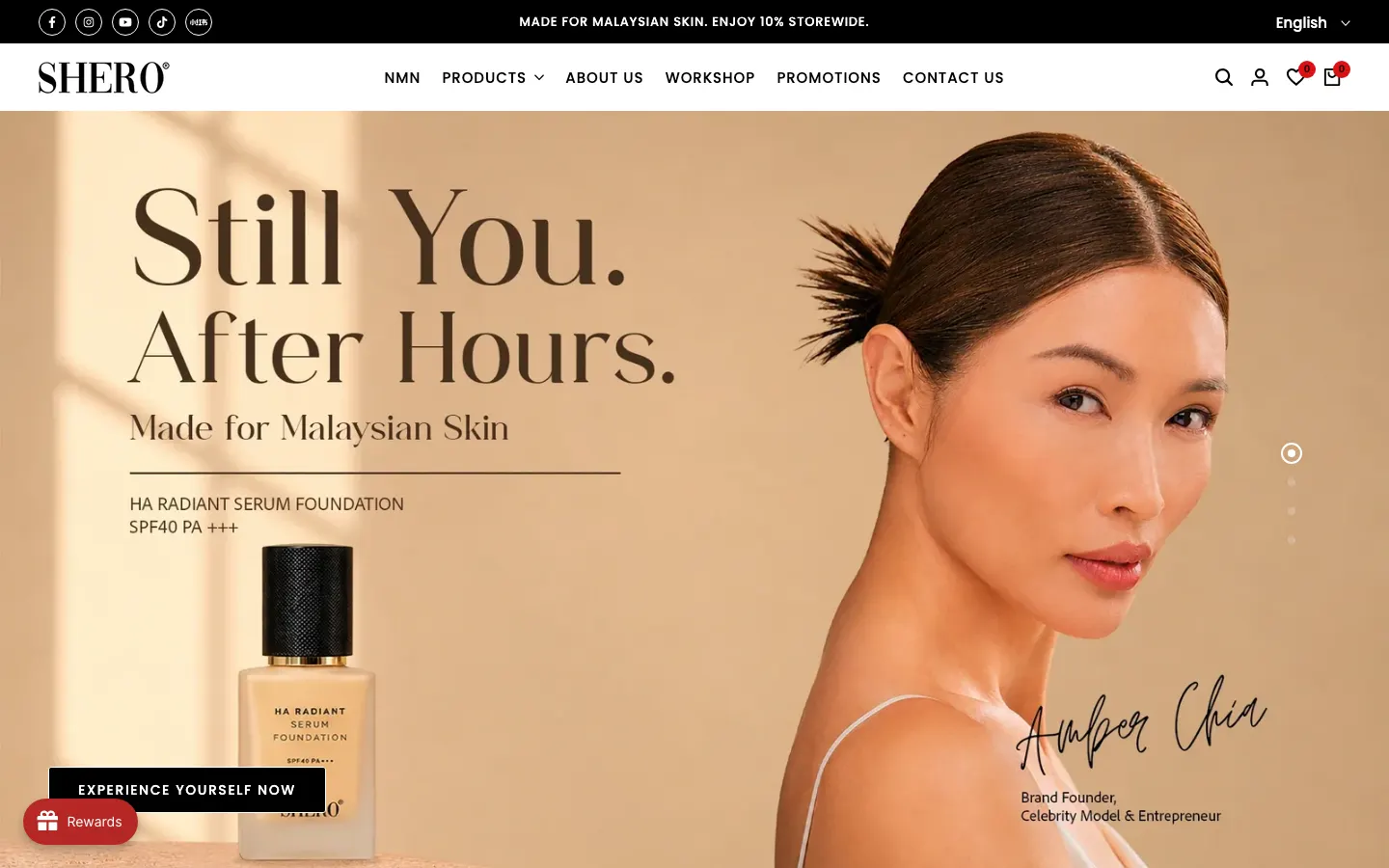 Shero online store homepage